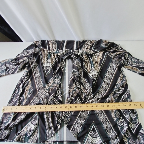 Chico's Travelers Open Front Cardigan Size 3 US 16/18 (XL) Abstract Print Artsy - Picture 5 of 10